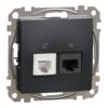 Schneider Sedna Design RJ45-RJ11 πρίζα CAT6 UTP Ανθρακί – SDD114468