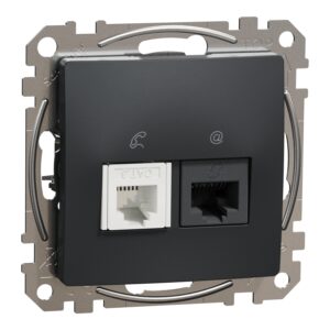 Schneider Sedna Design RJ45-RJ11 πρίζα CAT6 UTP Ανθρακί – SDD114468