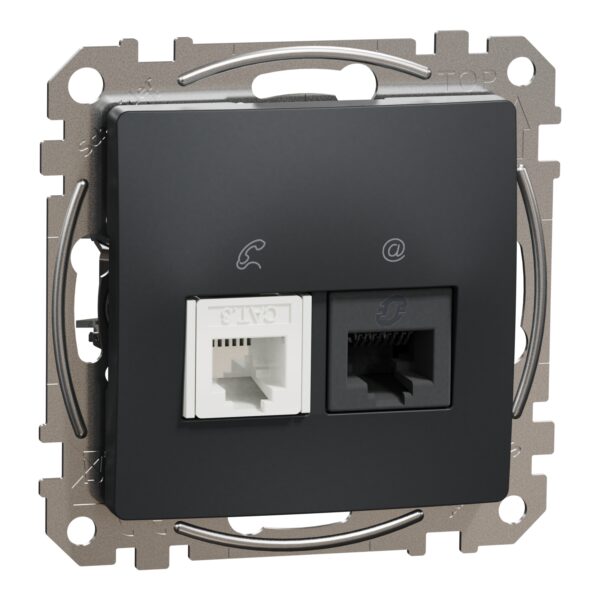 Schneider Sedna Design RJ45-RJ11 πρίζα CAT6 UTP Ανθρακί – SDD114468