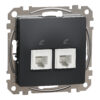 Schneider Sedna Design πρίζα τηλεφώνου 2Xπρίζα RJ11 Ανθρακί – SDD114492