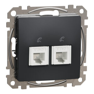 Schneider Sedna Design πρίζα τηλεφώνου 2Xπρίζα RJ11 Ανθρακί – SDD114492