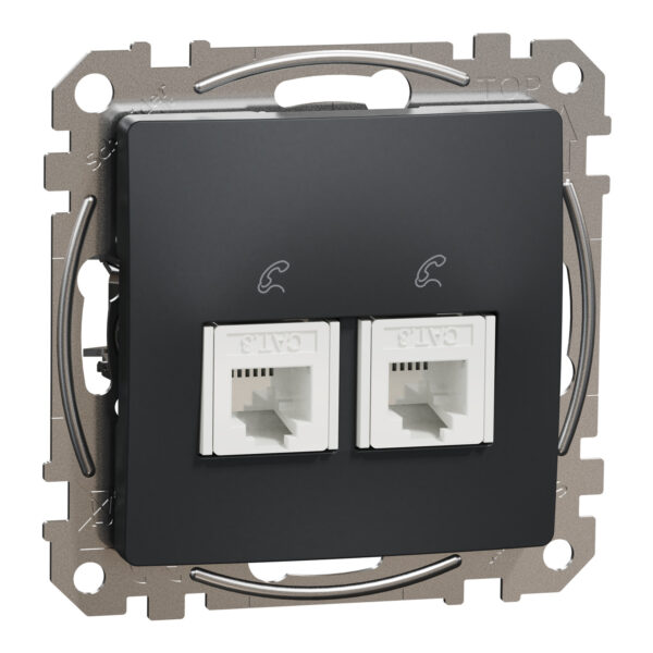 Schneider Sedna Design πρίζα τηλεφώνου 2Xπρίζα RJ11 Ανθρακί – SDD114492