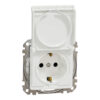 Schneider Sedna Design IP44 πρίζα σούκο ασφαλείας (2Π+Γ) με καπάκι Λευκό – SDD211024