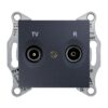 Sedna Πρίζα TV-FM Διέλευσης 4DB Γραφίτης SDN3301870