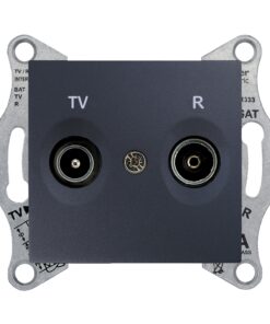 Sedna Πρίζα TV-FM Διέλευσης 4DB Γραφίτης SDN3301870