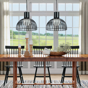 InLight Κρεμαστό φωτιστικό από μαύρο μέταλλο 1XE27 D:25cm (4346-Β-BL)