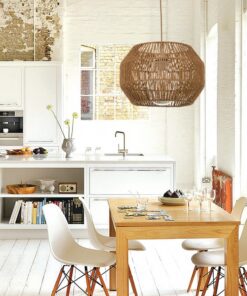 InLight Κρεμαστό φωτιστικό καφέ από σχοινί 1XE27 D:35cm (4503)