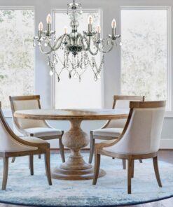 InLight Κρεμαστό φωτιστικό από διάφανο γυαλί και κρύσταλλα 6XE14 D:68cm (5314-6-CLEAR)