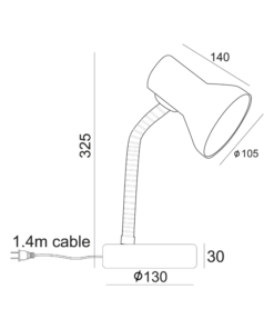 Φωτιστικό Γραφείου Γκρι 1xE27 ACA – SF0371G