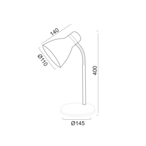 ΦΩΤΙΣΤΙΚΟ ΓΡΑΦΕΙΟΥ ΛΕΥΚΟ 1ΧΕ27 H40CM MAUI ACA – SF1309W