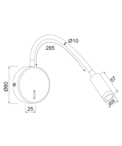 ΕΠΙΤΟΙΧΟ ΦΩΤΙΣΤΙΚΟ LED 3W 3200K 190LM ΛΕΥΚΟ ΜΕΤΑΛΛΙΚΟ D8X36CM ALIS ACA DECOR – SF1501LEDW