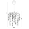 ACA DECOR   – Κρεμαστό Φωτιστικό 1ΧΕ27 Ακρυλικό+Χρώμιο Μέταλλο Φ30ΧΗ130cm