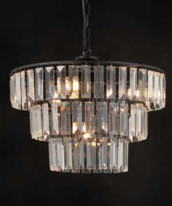 ACA DECOR – Κρεμαστό Φωτιστικό 4ΧΕ14 Ακρυλικό+Μαύρο Μέταλλο Φ38,5ΧΗ102cm