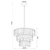 ACA DECOR   – Κρεμαστό Φωτιστικό 4ΧΕ14 Ακρυλικό+Μαύρο Μέταλλο Φ38,5ΧΗ102cm