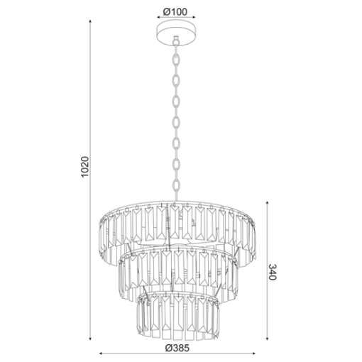 ACA DECOR   – Κρεμαστό Φωτιστικό 4ΧΕ14 Ακρυλικό+Μαύρο Μέταλλο Φ38,5ΧΗ102cm
