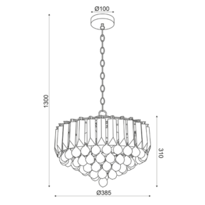 ACA DECOR   – Κρεμαστό Φωτιστικό 3ΧΕ14 Ακρυλικό+Χρώμιο Μέταλλο Φ38,ΧΗ98cm – SF175323PC