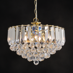 ACA DECOR – Κρεμαστό Φωτιστικό 3ΧΕ14 Ακρυλικό+Χρυσό Μέταλλο Φ38,ΧΗ98cm – SF175323PG