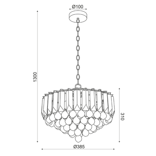 ACA DECOR   – Κρεμαστό Φωτιστικό 3ΧΕ14 Ακρυλικό+Χρυσό Μέταλλο Φ38,ΧΗ98cm – SF175323PG