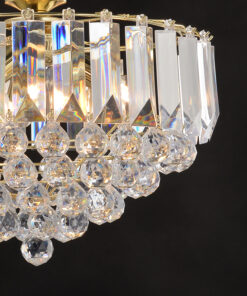 ACA DECOR   – Κρεμαστό Φωτιστικό 3ΧΕ14 Ακρυλικό+Χρυσό Μέταλλο Φ38,ΧΗ98cm – SF175323PG