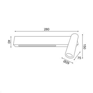 Επιτοίχιο Φωτιστικό Κομοδίνου ACA HERMES LED 12W 3200K 980lm Λευκό Δεξί 28x11x8cm – SF2110LEDWHR
