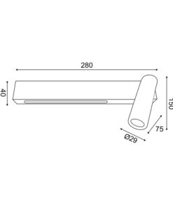Επιτοίχιο Φωτιστικό LED 12W 3200K 980lm HERMES Μαύρο ACA – SF2110LEDBKR
