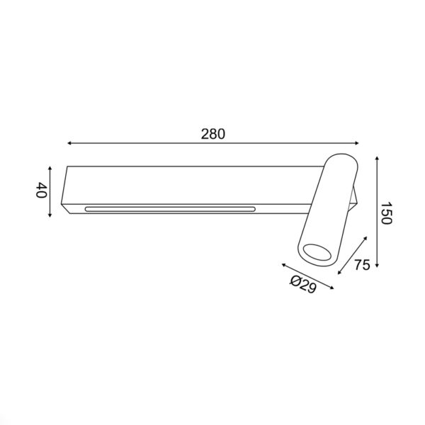Επιτοίχιο Φωτιστικό LED 12W 3200K 980lm HERMES Μαύρο ACA – SF2110LEDBKR