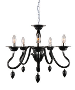 ΚΡΕΜΑΣΤΟ ΑΚΡΥΛΙΚΟ ΜΑΥΡΟ 5x40W Ε14 53x H43cm FIRENZE ACA DECOR – SF3631105