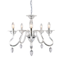 ΚΡΕΜΑΣΤΟ ΑΚΡΥΛΙΚΟ ΔΙΑΦΑΝΟ 5Χ40W Ε14 53x H43cm FIRENZE ACA DECOR – SF3631165