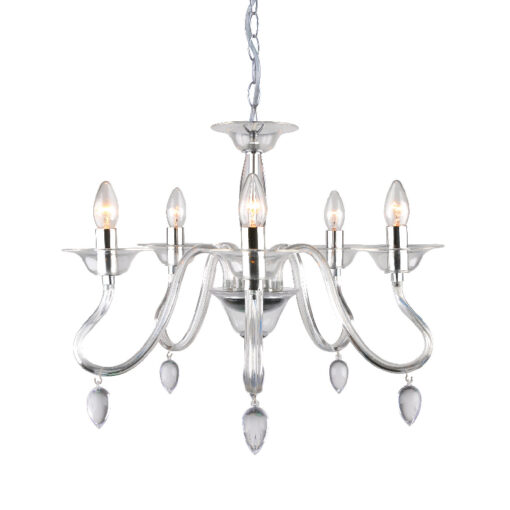 ΚΡΕΜΑΣΤΟ ΑΚΡΥΛΙΚΟ ΔΙΑΦΑΝΟ 5Χ40W Ε14 53x H43cm FIRENZE ACA DECOR  – SF3631165
