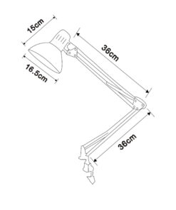 Φωτιστικό Γραφείου με Σφιγκτήρα Γκρι E27 ACA DECOR – SF606BG
