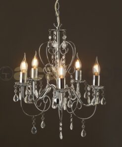 ΚΡΕΜΑΣΤΟ ΦΩΤΙΣΤΙΚΟ 5xΕ14 ΜΕΤΑΛΛΙΚΟ ΧΡΩΜΙΟ-ΑΚΡΥΛΙΚΟ Φ43xH58cm DUMAS ACA DECOR – SF63185