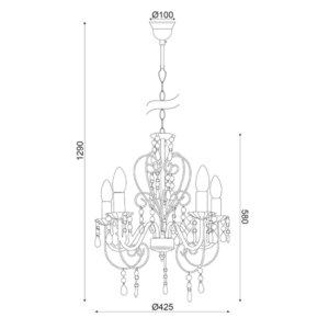 ACA DECOR   – Κρεμαστό Φωτιστικό 5ΧΕ14 Μεταλλικό Πατίνα + Ακρυλικό Φ440 – SF63185PWG