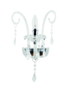 Επιτοίχιο Φωτιστικό 1ΧΕ14 Ακρυλικό Διάφανο Με Κρύσταλλα + Μέταλλο Χρώμιο ACA DECOR – SF633121W