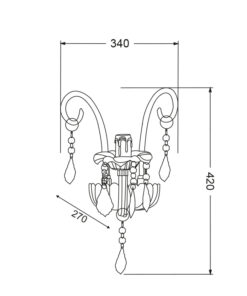 Επιτοίχιο Φωτιστικό 1ΧΕ14 Ακρυλικό Διάφανο Με Κρύσταλλα + Μέταλλο Χρώμιο ACA DECOR – SF633121W