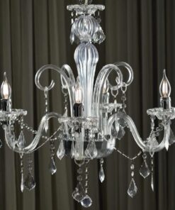 Κρεμαστό Φωτιστικό 4ΧΕ14 Ακρυλικό Διάφανο Με Κρύσταλλα + Μέταλλο Χρώμιο Φ620 ACA DECOR – SF633124P