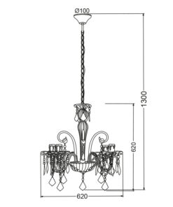 Κρεμαστό Φωτιστικό 4ΧΕ14 Ακρυλικό Διάφανο Με Κρύσταλλα + Μέταλλο Χρώμιο Φ620 ACA DECOR – SF633124P