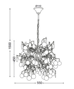 Κρεμαστό Φωτιστικό 4ΧG9 Μέταλλο Χρώμιο + Ακρυλικό Λευκό ACA DECOR – SF633914W