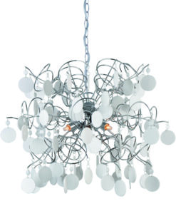 Κρεμαστό Φωτιστικό 4ΧG9 Μέταλλο Χρώμιο + Ακρυλικό Λευκό ACA DECOR – SF633914W