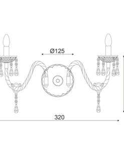 ACA DECOR  – Επίτοιχο Φωτιστικό 2ΧΕ14 Ακρυλικό Μαύρο + Χρώμιο Μέταλλο 32X25cm