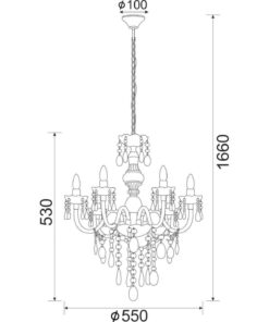ΚΡΕΜΑΣΤΟ ΜΑΥΡΟ ΑΚΡΥΛΙΚΟ 6X40W E14 PEGASUS ACA DECOR  – SF64026B