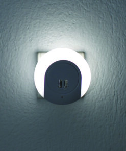 LED Φωτάκι Νυκτός 1W 4000K με 2 USB Θύρες Διακόπτη & Auto Mode Λευκό ACA – SF78LED