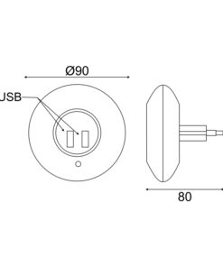 LED Φωτάκι Νυκτός 1W 4000K με 2 USB Θύρες Διακόπτη & Auto Mode Λευκό ACA – SF78LED