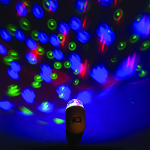 LED ΜΙΝΙ DISCO ΜΠΑΛΑ ΠΡΙΖΑΣ 3W RGB ΛΕΥΚΟ ΠΛΑΣΤΙΚΟ 230V IP20 ACA – SF79LED