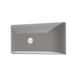 ΑΠΛΙΚ ΕΠΙΤ ΓΚΡΙ PC-PIR SENSOR max6m 230V IP65 6W3.000K 350lm ACA – SLIM22PIR
