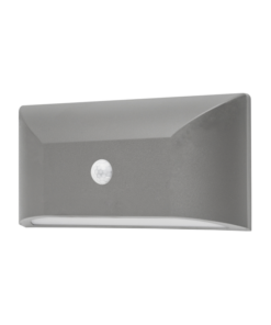 ΑΠΛΙΚ ΕΠΙΤ ΓΚΡΙ PC-PIR SENSOR max6m 230V IP65 6W3.000K 350lm ACA – SLIM22PIR