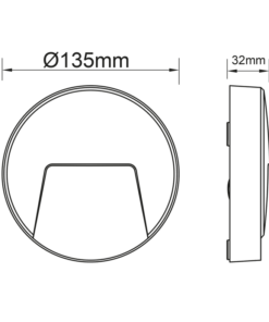 Επιτοίχιο Φωτιστικό LED για Σκαλοπάτια 3W ACA Λευκό Στρογγυλό Αδιάβροχο IP65 Θερμό 3000K – SLIM41W