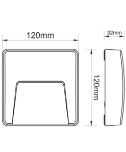 Επιτοίχιο Φωτιστικό LED για Σκαλοπάτια 3W ACA Λευκό Τετράγωνο Αδιάβροχο IP65 Θερμό 3000K – SLIM42W