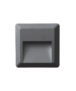 Επιτοίχιο Φωτιστικό LED για Σκαλοπάτια 1.2W ACA Σκούρο Γκρι Τετράγωνο Αδιάβροχο IP65 Θερμό 3000K – SLIM52NDG