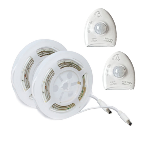 KIT Κρυφού Φωτισμού Κρεβατιού με 2xLED Ταινίες 1.2m 2×5.8W 2x570lm IP65 3000K με 2 Ανιχνευτές κίνησης ACA – SLIPO3