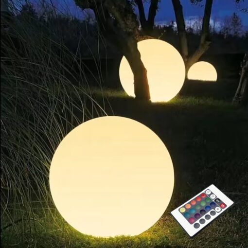 ΗΛΙΑΚΗ/ΕΠΑΝΑΦΟΡΤΙΖΟΜΕΝΗ RGBW LED ΜΠΑΛΑ D30cm IP54 LiFePO4 1800mAh               ACA – SOLB30RGBW